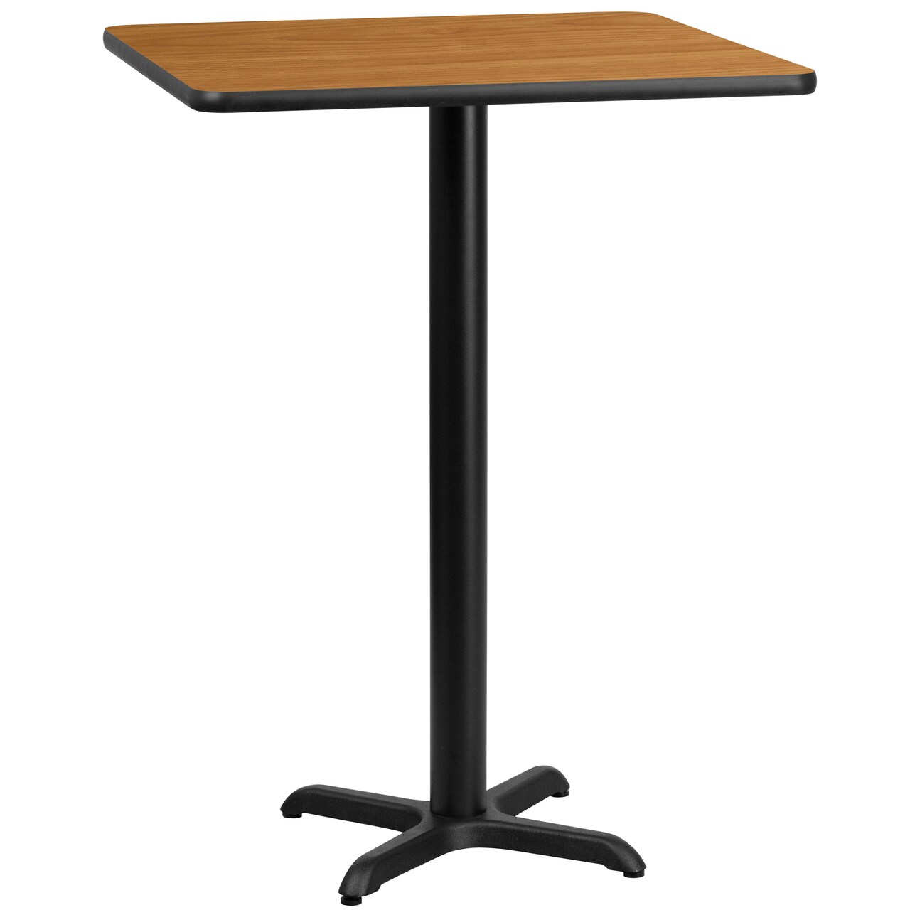 Emma and Oliver 24" Square Laminate Table Top with 22"x22" Bar Height Table Base